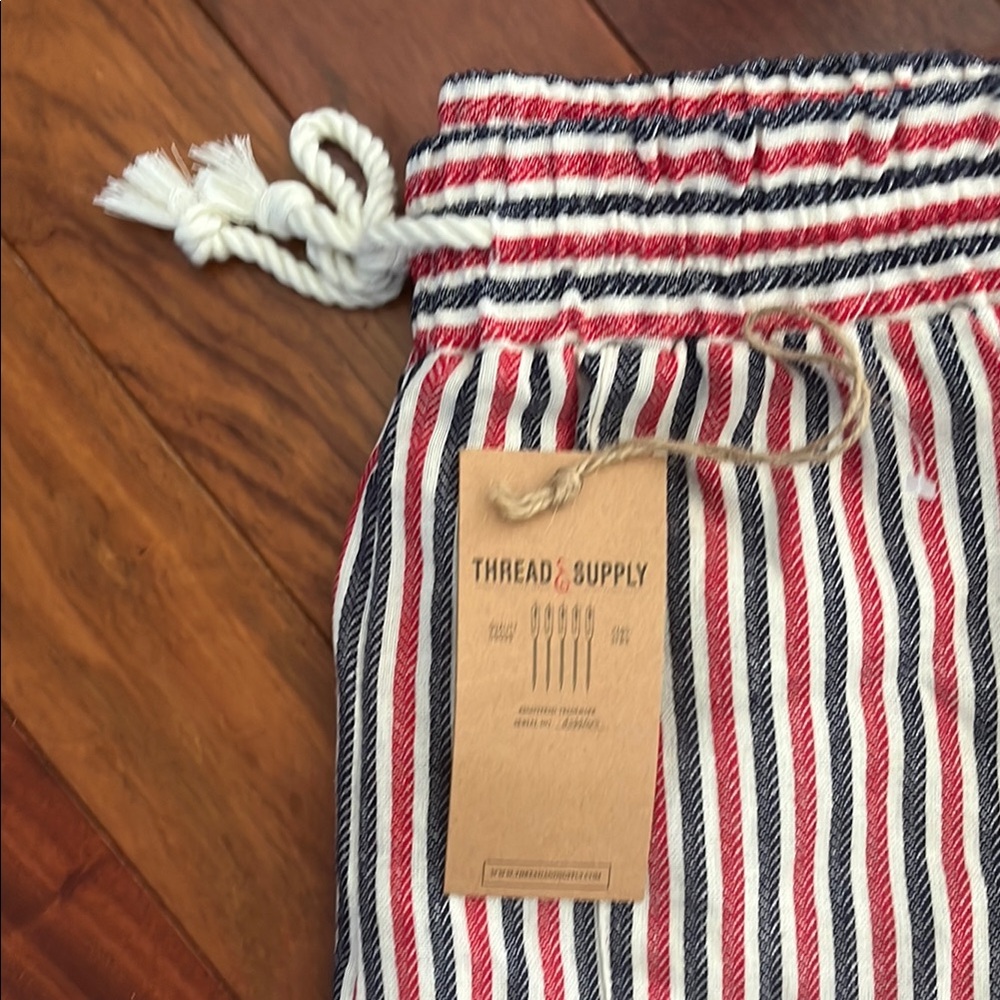 NWT Thread & Supply XS Red White and Blue High Waist Striped Pants - Picture 2 of 6